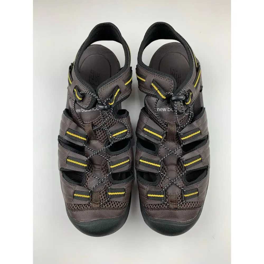 New Balance Appalachian Closed Toe Sandals Brown Faux Leather Men's 12 Wide
